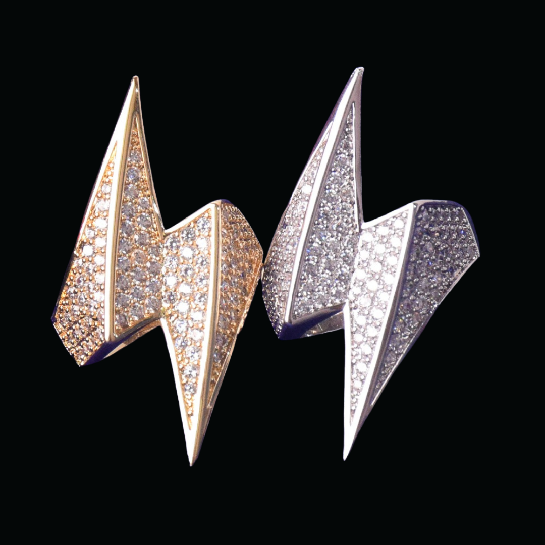 17_4c208294-f77a-4e29-a64a-8c38879ba339.png Lightning Sign Iced Out Diamond Ring - Image 1