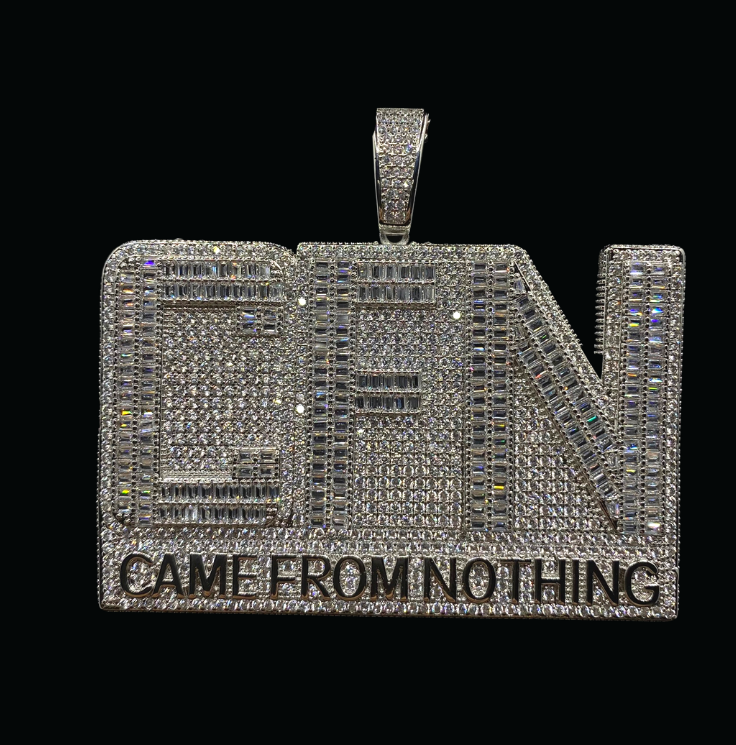 5.png CFN Came From Nothing Iced Out Letter Diamond Pendant Necklace - Image 1