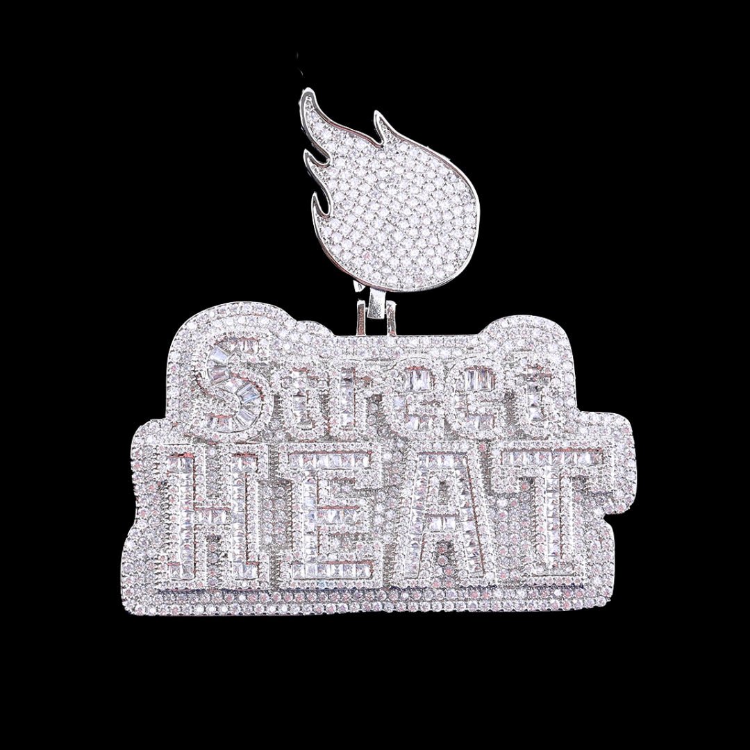Street Heat Iced Out Diamond Pendant Necklace