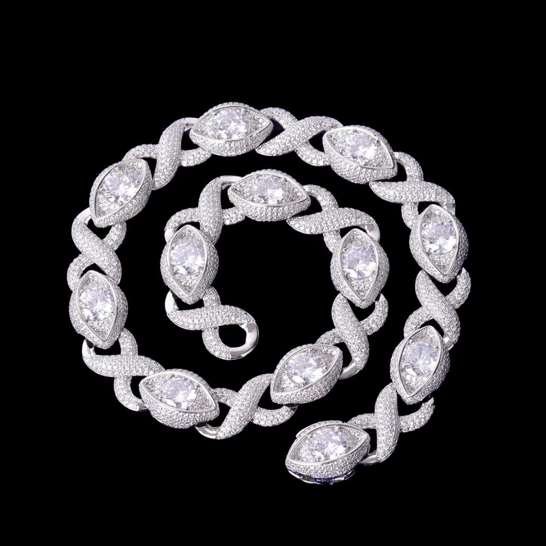 82_b04b4d71-e4e7-48b4-8874-ee30094ddec6.jpg 20MM Diamond Eyes Infinity Linked Iced Out Diamond Necklace Chain - Image 1