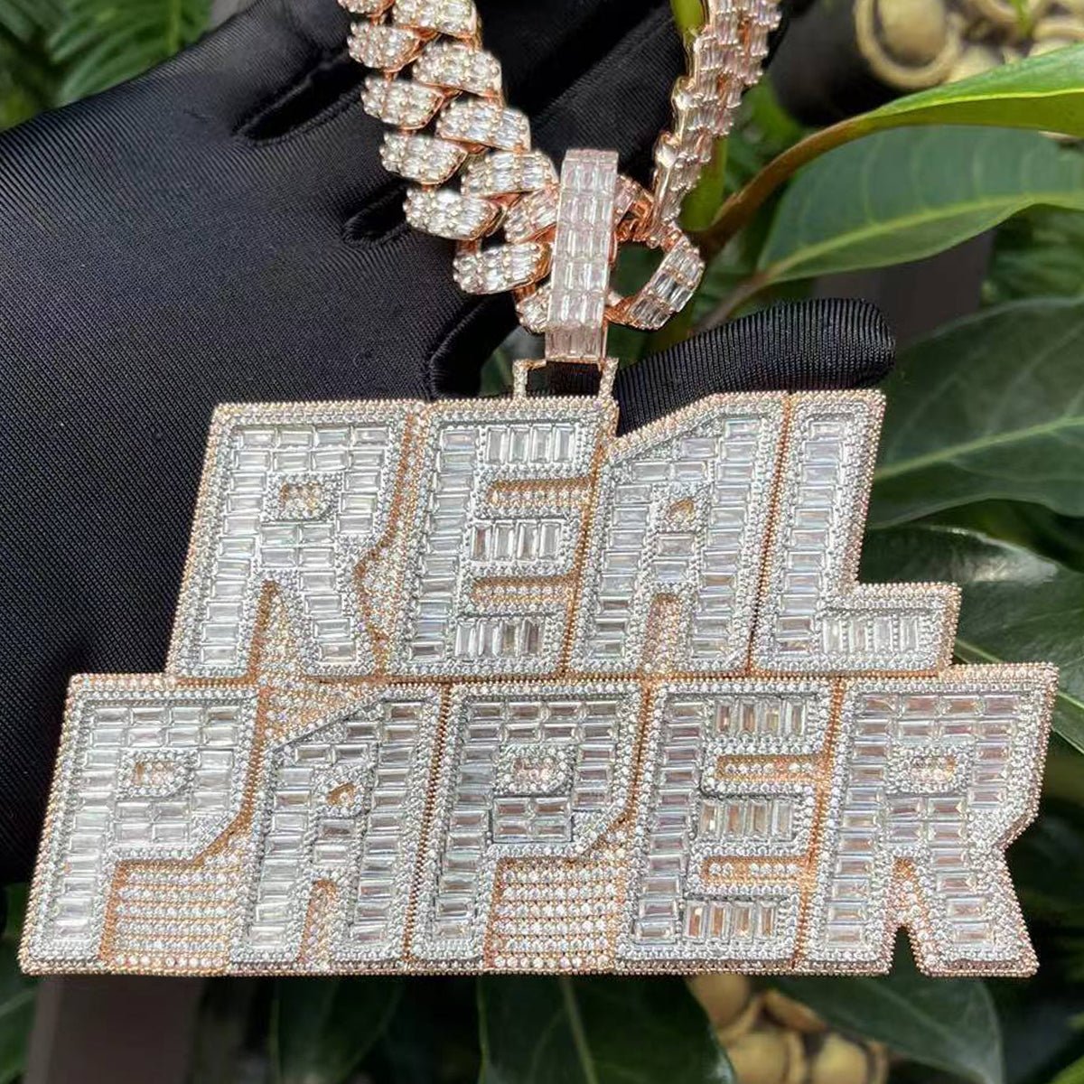 Sb239fa338f224844ab871c5c77d9ba62C_1-2.jpg Rich Baguette n Diamond Iced Out Personalized Custom Name Necklace Pendant - Image 1